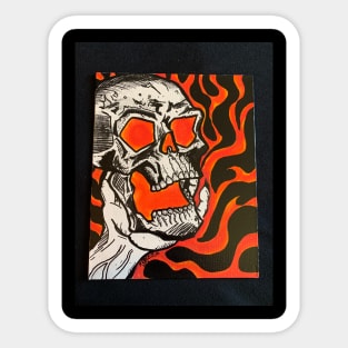 Flaming skull Sticker